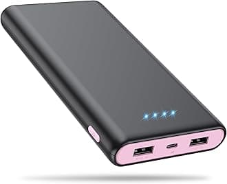 Portable Charger Power Bank 25,800mAh,5V/3A USB C in&Out Fast Phone Charging with Intelligent Smart IC,3 USB Port External Cell Phone Battery Pack Compatible with iPhone 17 16 15,Samsung,Android-Pink