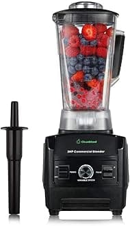 Commercial Blender with 5-Year Full Warranty - 1800W, 3HP, 64oz High-Performance Professional Countertop Blender with Stainless Steel Blades