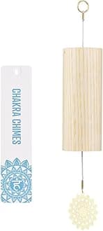 Chakra Chimes Natural Bamboo Wind Chimes Meditation Chord Windchime Wind Bell for Home Decoration Zen Mindfulness Throat Chakra