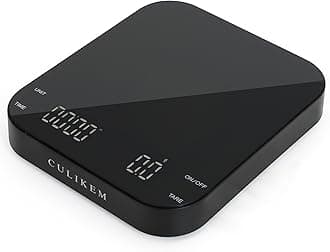 Premium Pour Over Coffee Scale with Timer, 0.1g High Precision Digital Espresso Scale for Portafilter Weighing & Coffee Beans. Large Wide Base Gram Scale for Kitchen, Chemex & French Press (Black)