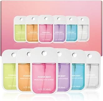 Power Mist Hydrating Hand Sanitizer Spray, Travel-Size 45ml/1.5 Fl oz Portable Cute Multi-Flavor Gentle Sanitizer for Adults (6 flavors mixed)