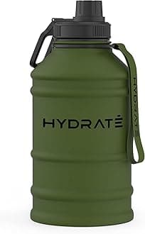 HYDRATE Stainless Steel 74 Oz Water Bottle - Camo - BPA-free Metal Gym Water Bottle - Convenient Nylon Carrying Strap and Leak-Proof Screw Cap - Various Color Options