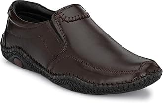 MACTREE Men's Genuine Leather Formal Slip On Shoes