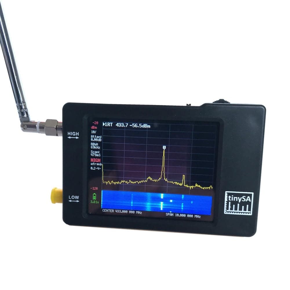 Carpango Portable Spectrum Analyzer, 100khz - 960mhz Handheld Tiny Frequency Analyzer with 2.8 Display M F/HF/VHF UHF Input Audio