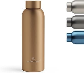 waterdrop® Stainless Steel Insulated Water Bottle, Leak-Proof Thermos Flask, Keeps Drinks Cold 24 Hours, Hot 12 Hours, Double-Walled, Shatterproof, Suitable for Carbonated Drinks, 600 ml