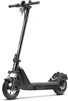NIU300P Electric Scooter, All-Terrain Suspension 500W Power 30 Miles Range, 20MPH Max Speed Triple Braking, 10.5'' Tubeless Pneumatic Tires, Portable & Foldable Design, UL Certified