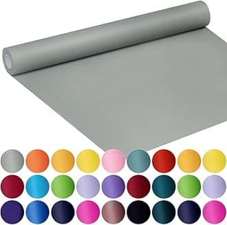 SMART&CASUAL 17.8" x 760" (63') Light Grey Kraft Craft Paper Roll for Gift Wrapping Bulletin Board Bouquet Flower Kids Art Packing Parcel Table Covering 80GSM 55LB (Light Grey, 17.8" x 63')