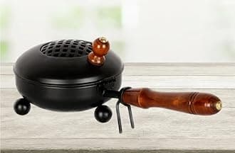 heaven decor Incense Burner, Loban Burner with Handle, Dhoop Dhuni Burner Sambrani Dhoop, Resin & Home Office Temple Prayer Butler