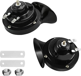 Super Loud Train Horns, Car Waterproof Durable Air Electric Snail Horn, 12V Raging Sound Air Horns Replacement Kit, Automotive Accessories Universal for Car, Motorcycle, Truck, Bike, Boat (Black)
