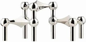 Candle Holder Metal Molecular Structure Set of 3, Table Centerpiece Home Decore Living Room Bedroom Shelf Cabinets Aesthetic Decor (Silver)