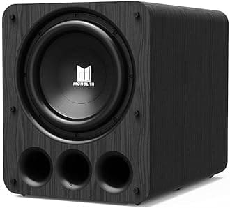 Monolith THX Ultra Certified 2000 Watt Powered Subwoofer - 13-Inch, Massive Output, Low Distortion, for Studio and Home Theater Systems, Black Ash Finish