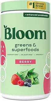 Green Superfood | Super Greens Powder Juice & Smoothie Mix | Complete Whole Foods (Organic Spirulina, Chlorella, Wheat Grass), Probiotics, Digestive Enzymes, & Antioxidants (Berry)