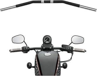 Alpha Rider 1 inch Drag Style Steel Handlebars Drag Bar Dimpled for Harley Sportster 883 1200 Nightster 07-later XL