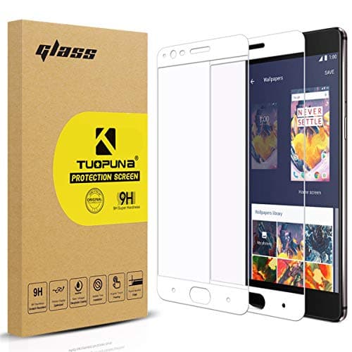 OnePlus 3 / OnePlus 3T Screen Protectors,[2 Pack+1 Camera Lens Film] of 9H Hardness 2.5D Full Coverage Tempered Glass Screen Protector for OnePlus 3 / OnePlus 3T-White