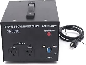 Step UP/Down Transformer, 3000W Voltage Converter AC 110V/120V/220V/240V Heavy Duty Power Transformer Automatic Voltage Regulator Stabilizer Circuit Breaker Protection