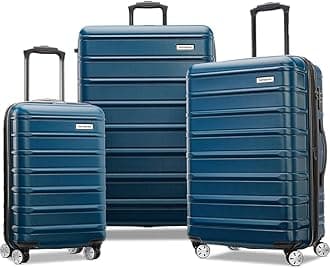 Omni 2 Hardside 3 Piece Set - Includes Global Carry-On, Medium, & Large Checked Suitcases - 360° Dual Spinner Wheels - Integrated TSA Lock & Expansion - Amazon Exclusive - Lagoon Blue