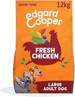 Edgard Cooper Grain Free Dog Food Dry, (Chicken 12kg), Natural Kibble Dry Dog Food for Adults, Gluten-Free, Hypoallergenic, with Fresh Meat & Amino Acids