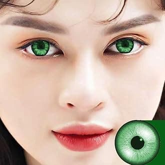 EYCOG Monthly Green Colored 0 Power Contact Lenses for Eyes Men and Women with Lens Case