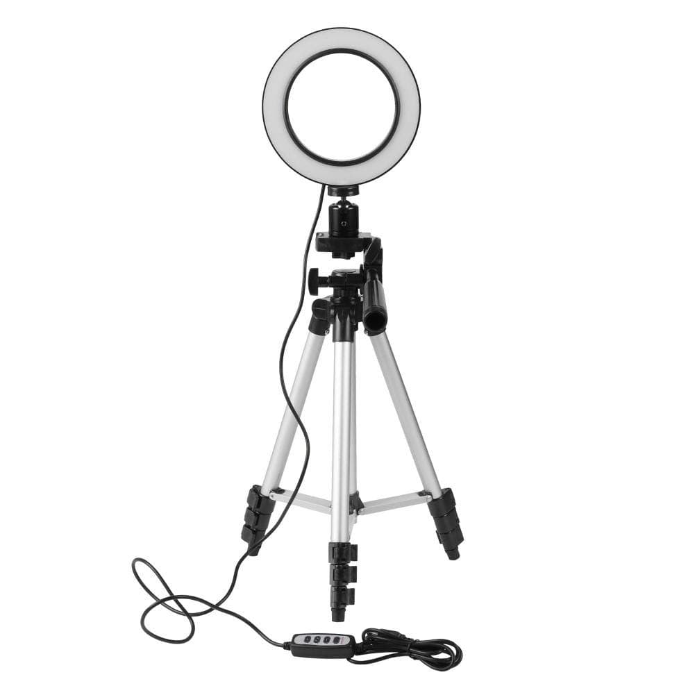 Trendyest 5.7-inch Dimmable LED Studio Camera Ring Light Stand Annular Lamp (Black)