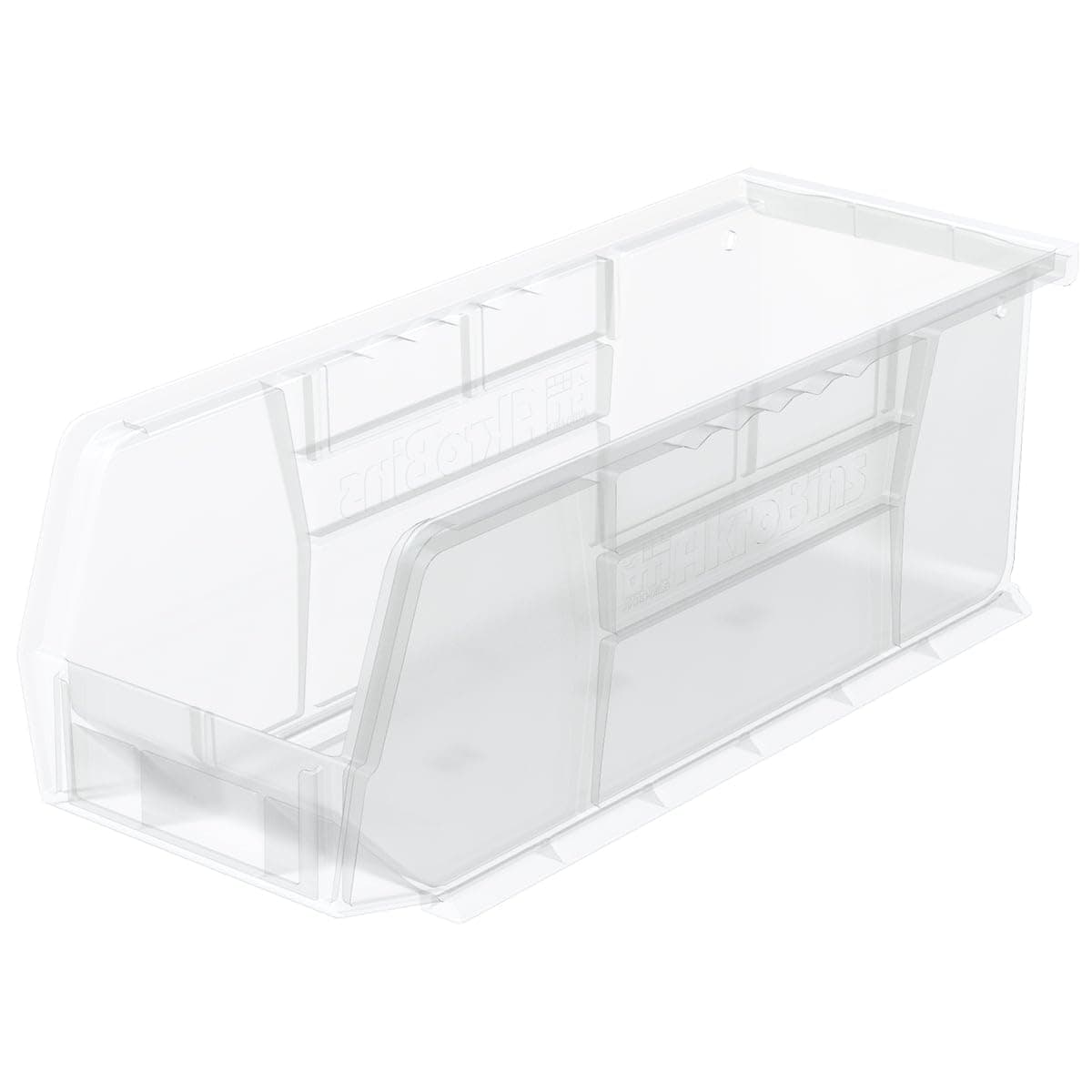 30224 AkroBins Plastic Storage Bins, Space-Saving Stackable Bins for Garage, Pantry, Craft Organization, 11" L x 4" W x 4" H, Clear, 12-Pack