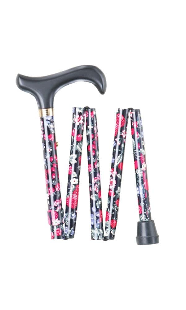 Fruit Pattern Extra Short Folding Walking Stick