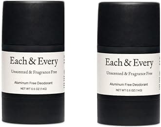Each & Every All Natural Deodorant for Women and Men - Sensitive Skin, Vegan, Baking Soda and Aluminum Free Deodorant - Clean and Lasting Odor Control - Fragrance Free (0