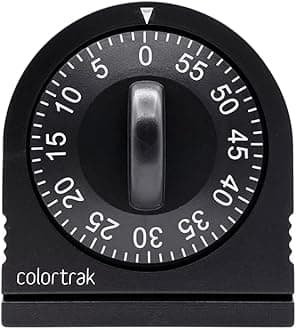 Colortrak 60 Minute Wind Up Timer, Black
