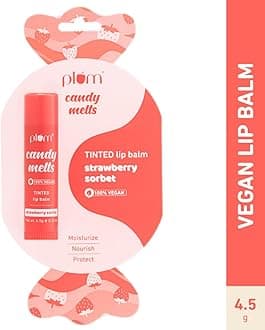 Plum Candy Melts Strawberry Sorbet Tinted Lip Balm | Moisturizes & Nourishes | Hydrates Dry & Chapped Lips | 100% Vegan | 4.5g