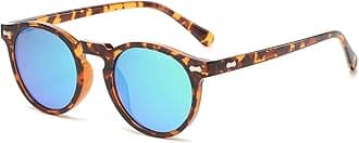 Gleyemor Vintage Polarized Sunglasses for Men Round Sunglasses UV400 Protection Retro Hand-crafted Acetate Frame