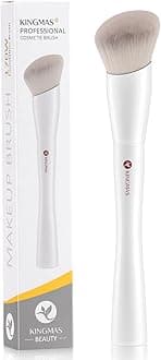 KINGMAS Foundation Brush, Angled Kabuki Contour Makeup Brush for Liquid, Blending, Cream, Powder, Blush Buffing Stippling Face Makeup Tools (170)