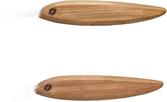 Pro Series Wood Carving Tools, 1 Inch Chip Knife & 1-3/8 Inch Detail Knife with Smaller Ergonomic Handles (FP100)