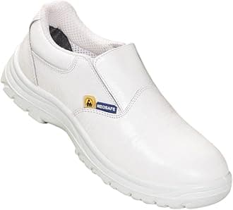 NEOSAFEESD Safety Shoes with Fibre-Toe, Washable and Best Suitable for Food Workshop, Pharmaceutical Industry and OT, Animal Free Microfibre Upper, White