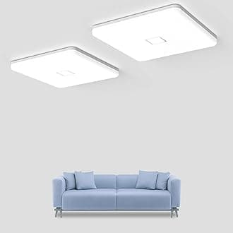 Airand LED Flush Mount Ceiling Light, 2PACK 24W 2050LM Square Ceiling Lights 5000K Daylight 12.6in LED Light Fixture IP44 Waterproof Ceiling Lights for Bedroom Kitchen Hallway Balcony Living Room