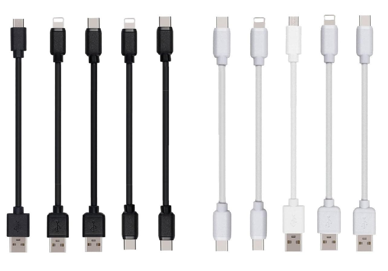 10-Pack Multi Short USB Cables & TypeC-C Cables for Charging Stations Compatible/w iPhone16/15, iPhone5-14/ iPads/iPad mini/iPad Pros/Samsung Moblies & Tablets/Pixel & Nexus/HTC/Sony(White)