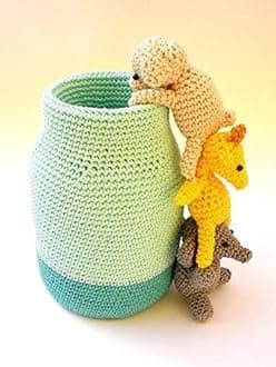 Crochet pen holder - Cute desk accessories - Animals pencil holder - Crochet office decor