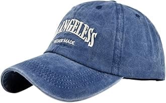 YULOONGVintage Baseball Cap Embroidery Los Angeles Washed Denim Trucker Cap 100% Cotton Sun Hat for Men Women Adjustable