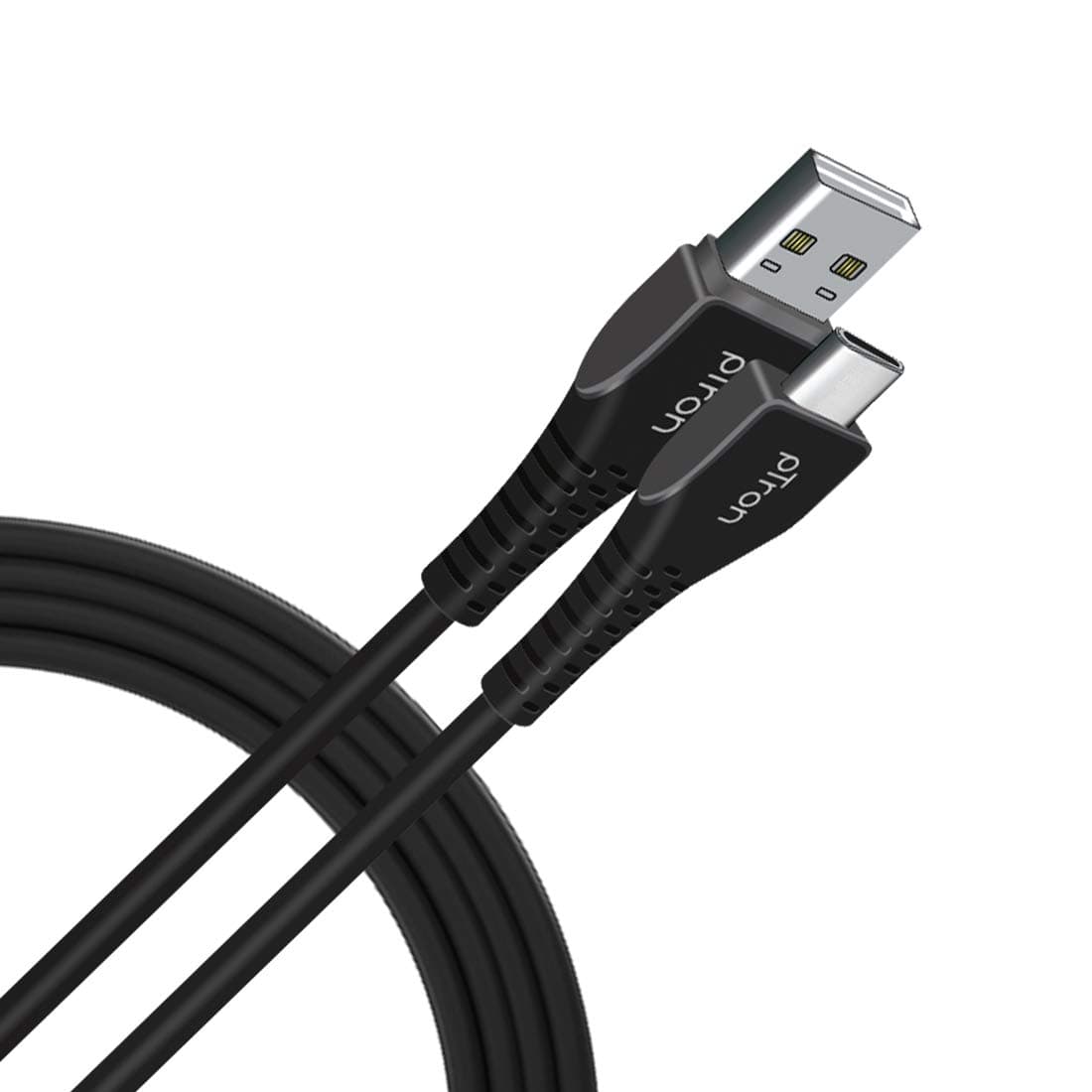 USB-A to Type-C 2.4A Fast Charging Cable compatible with Android Phones/Tablets, 480mbps Data Transfer Speed, Made in India, Solero T241 Tangle-free Type-C USB Cable (Round, 1M, Black)