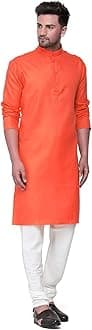 Enmozz® Multi Colored Cotton Plain Men's Ethnic Kurta Only