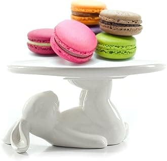 YS Bunny Rabbit Ceramic Plate,Dishes for Dessert Food Server Tray,Cute Cake Stand, Tableware Crafts Gift for Kitchenware Lovers,Wedding,Mother's Day Easter Day(1 Rabbit)