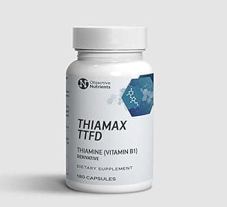 Thiamax Vitamin B1 (Thiamine TTFD), The Original, No Toxic Fillers, Supports Energy Metabolism, High Dose, Third Party Tested, All Active Ingredients 100mg, 180 Count
