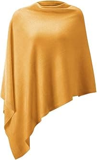 Fomolom Womens Poncho Sweater Versatile Lightweight Solid Color Knitted Shoulder Shawl Cape Scarf Accessories for Women