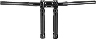 10" Rise 1-1/4" Fat Narrow T Handlebar Compatible with 1996-2017 Harley Sportster Dyna Softail, Black