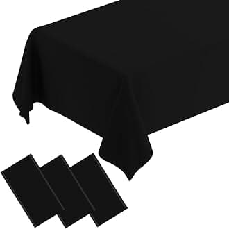 QISOLIY 3 Pcs Black Tablecloth Plastic Table Cloth for Parties Disposable Rectangle Black Table Cloths for Wedding Birthday Baby Shower Holiday Party Decorations 54 ×108 Inch