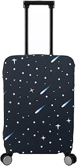 DEMPROS Travel Luggage Cover Washable Suitcase Protector, Black-Starrysky, L (27-30 inch luggage)