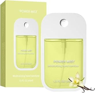 Power Mist Hydrating Hand Sanitizer Spray, Portable Travel-Size Hand Sanitizer Spray, 500-Sprays Each，Suitable for Both Adults and Children (Vanilla)