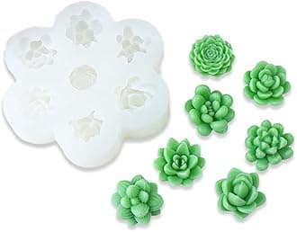 7-cavity Succulent plants shape Silicone Molds for DIY Cake Fondant Biscuit Cookies Sugar Pudding Chocolate Hard Candies Dessert Sugar Cupcake Decor