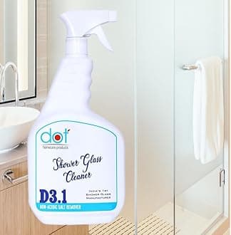 DOT Shower Glass Cleaner For Bathroom 750ml | Acid Free & Eco-Friendly | Remove Heavy & Tough Lime Scale | Salt and Hard Water Marks | Shower Door Bottom Stains | All Types of Glass Surfaces