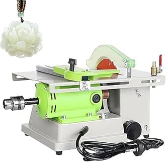 1350W Rock Jewelry Buffer Polisher, 500-7000r/min Mini Table Saw, Bench Polisher Polishing Machine, Gem Faceting Machine Rock Polisher Lapidary Equipment, For Grinding Jade, Amber, Beeswax