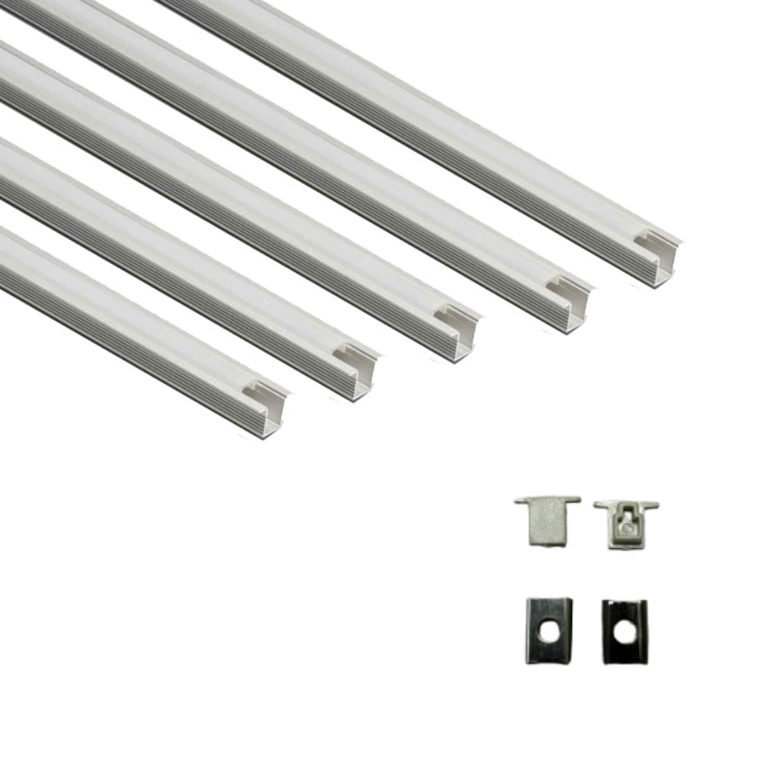 - Abaj Lighting Aluminum Rectangular Conciled LED 1Meter Profile Channels with Diffused Cover, End Caps for LED Strip Light (07x09mm) - Pack of 5