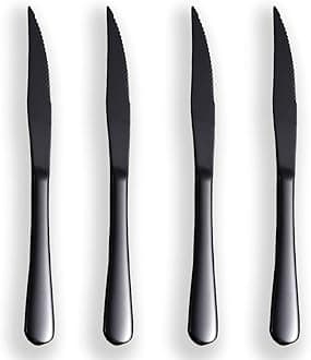 Black Steak Knife Set 4
